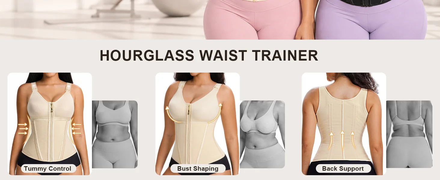 SHAPERX V-Shape 13-Bone Waist Trainer Top - Detail Image 2