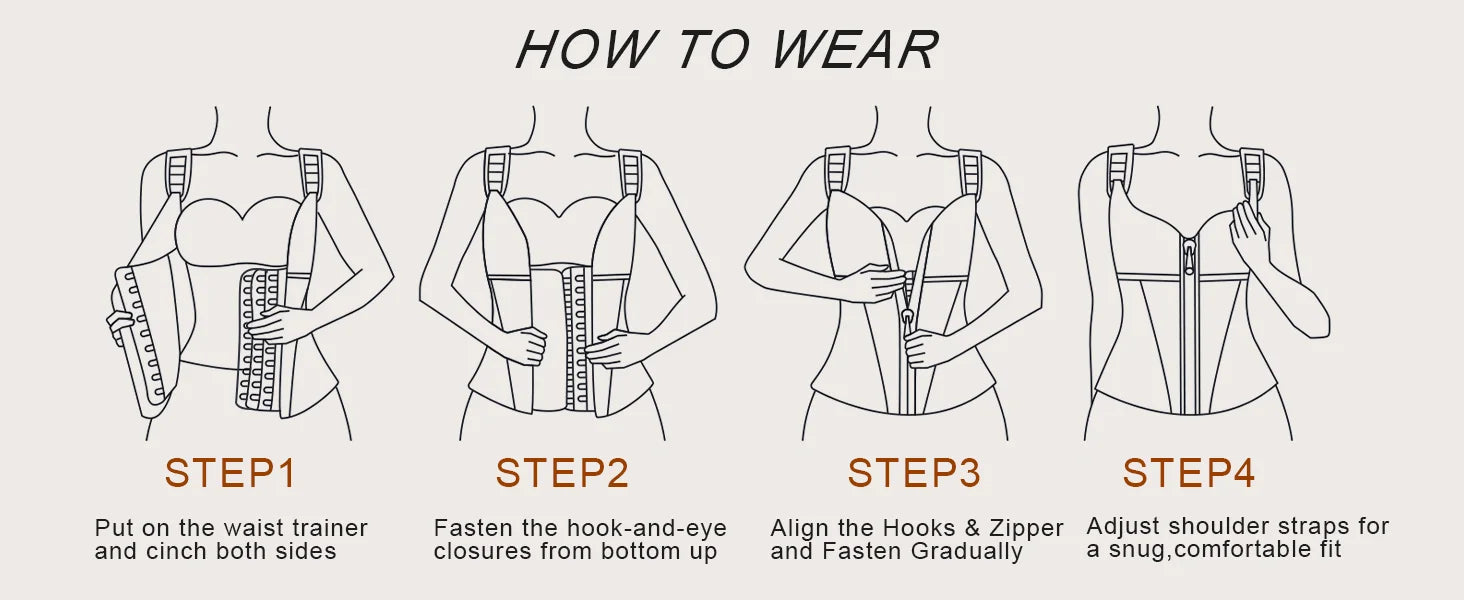 SHAPERX V-Shape 13-Bone Waist Trainer Top - Detail Image 9