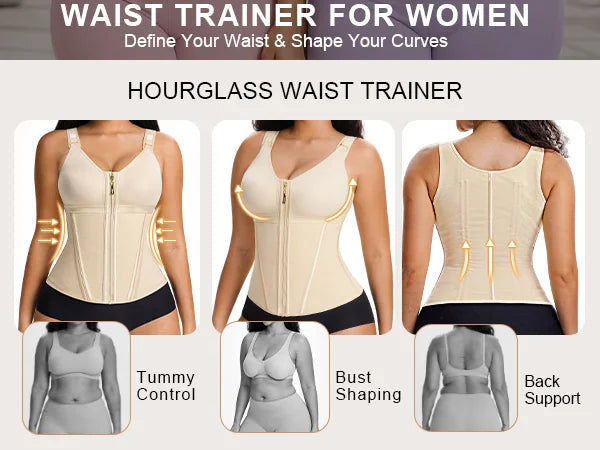 SHAPERX V-Shape 13-Bone Waist Trainer Top - Mobile Image 2