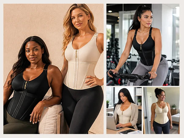 SHAPERX V-Shape 13-Bone Waist Trainer Top - Mobile Image 6