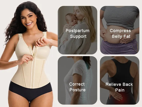 SHAPERX V-Shape 13-Bone Waist Trainer Top - Mobile Image 7