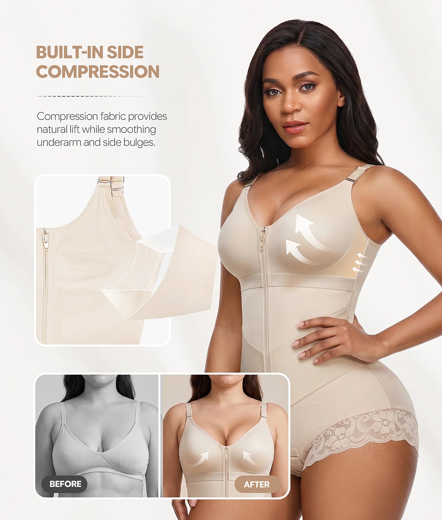 SHAPERX V-Shaped Overbust Full Body Faja