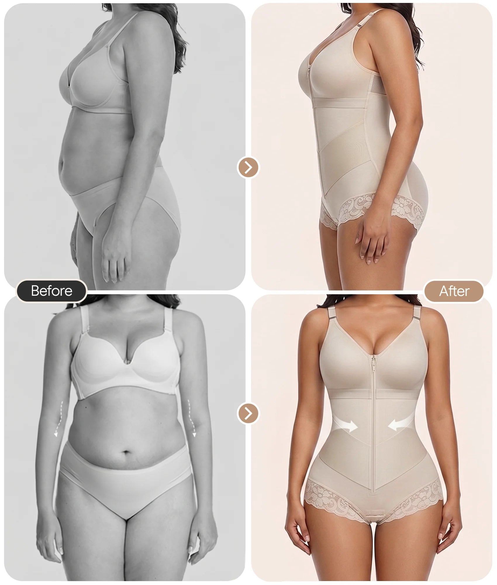 SHAPERX V-Shaped Overbust Full Body Faja