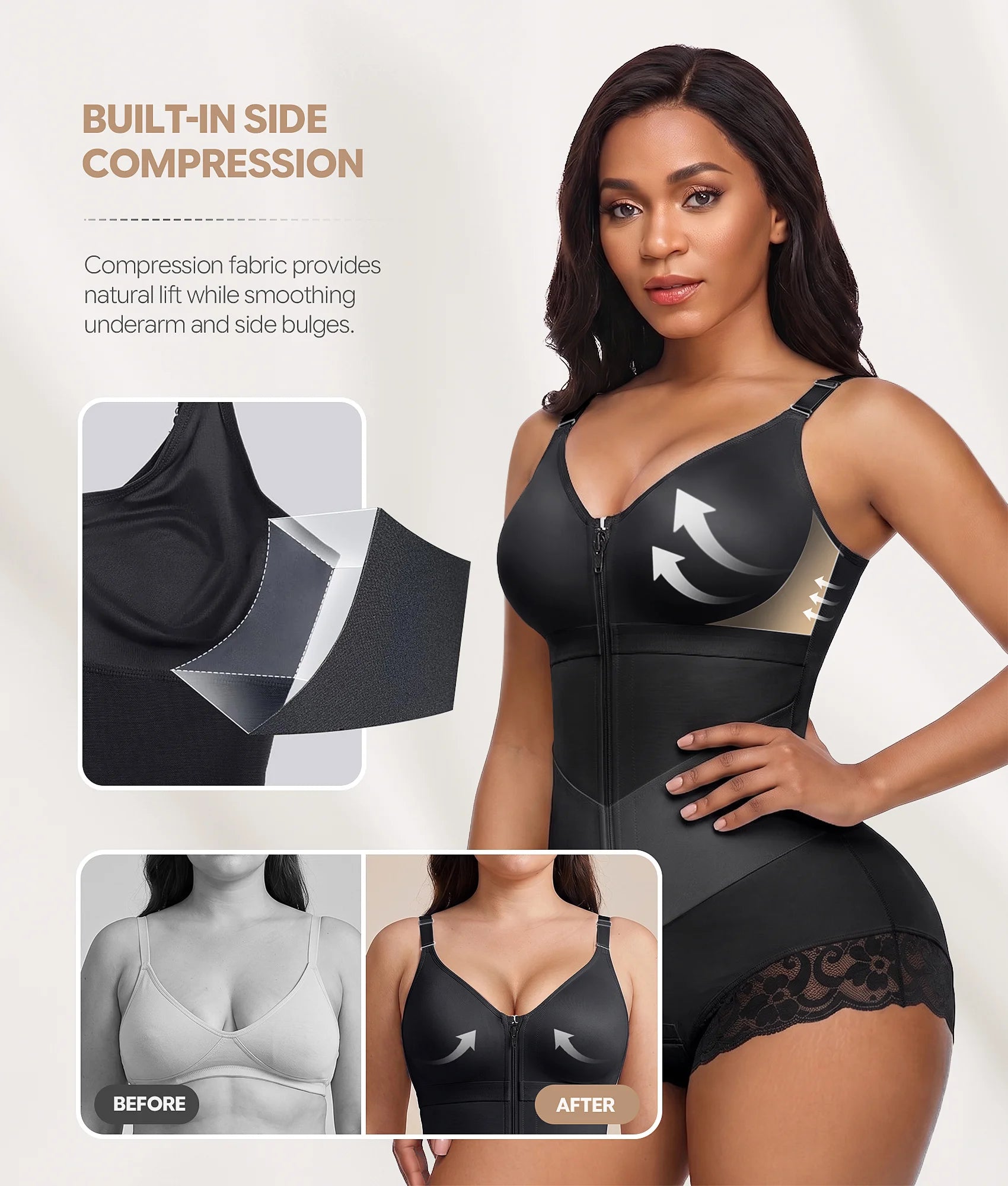 SHAPERX V-Shaped Overbust Full Body Faja