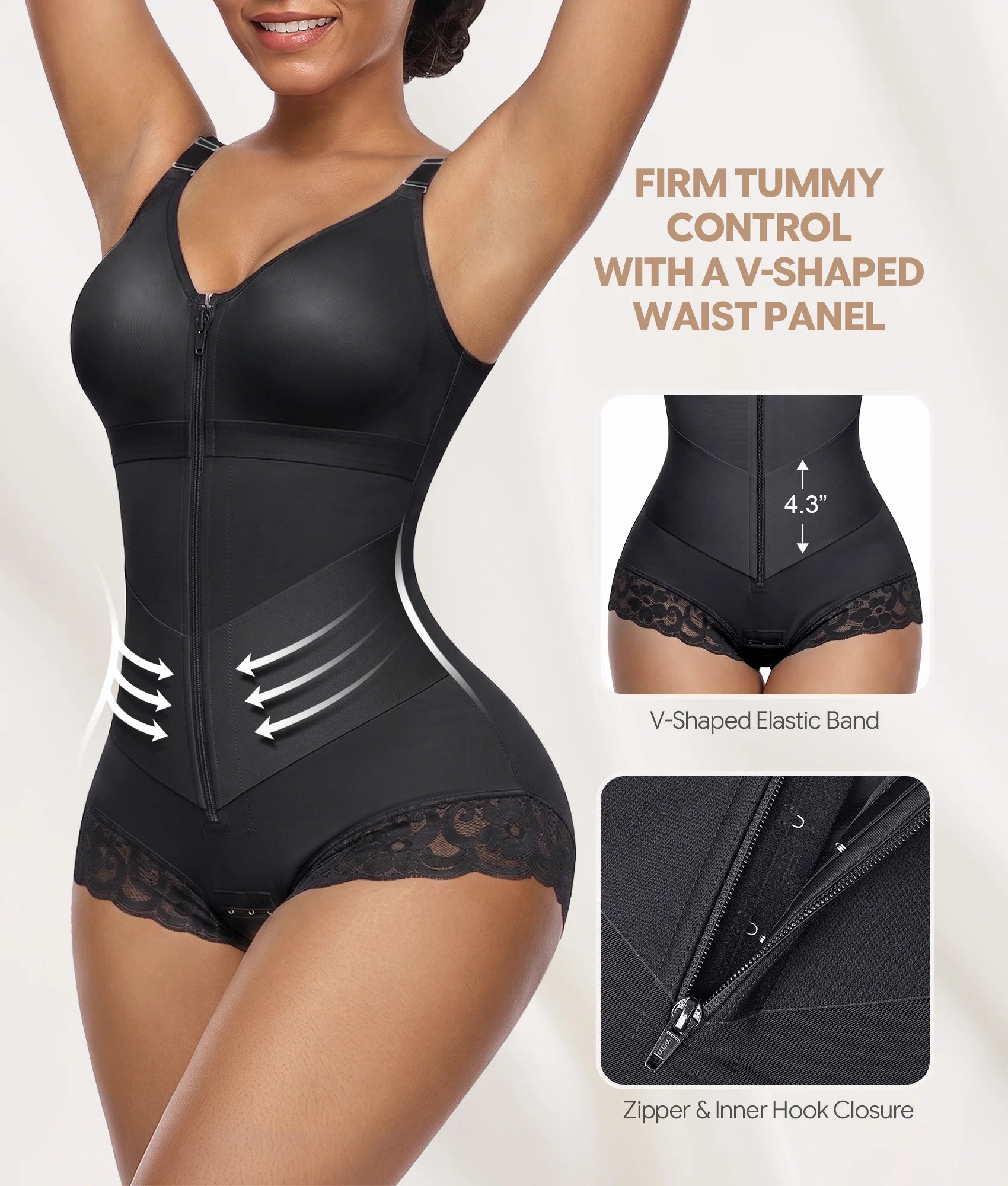 SHAPERX V-Shaped Overbust Full Body Faja