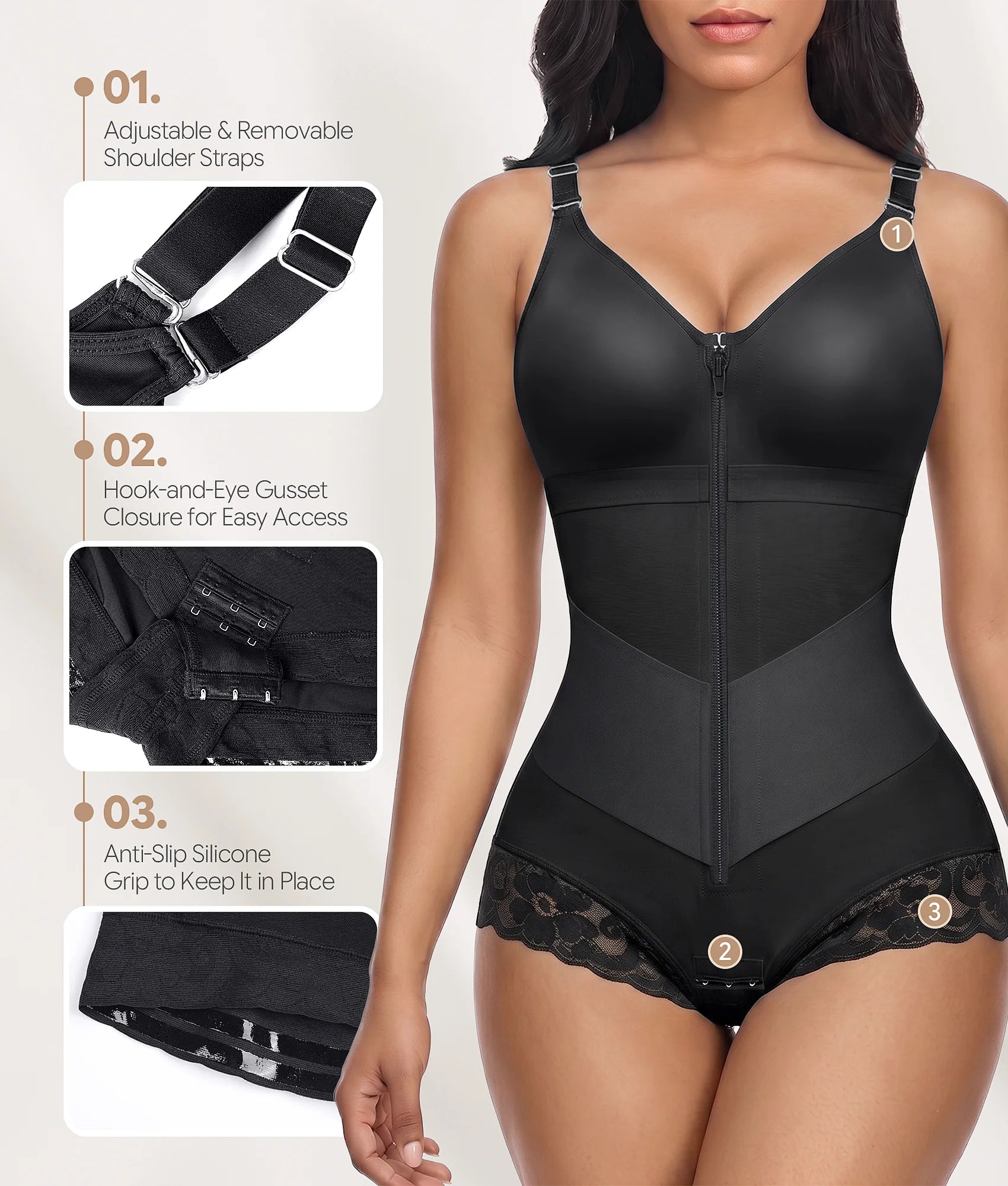 SHAPERX V-Shaped Overbust Full Body Faja