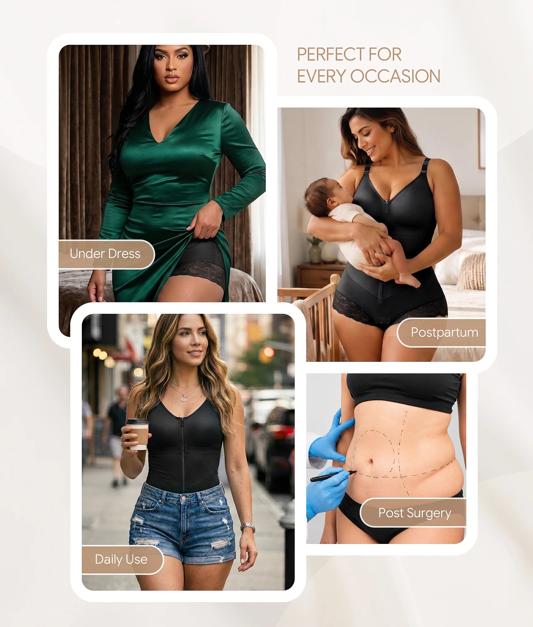 SHAPERX V-Shaped Overbust Full Body Faja