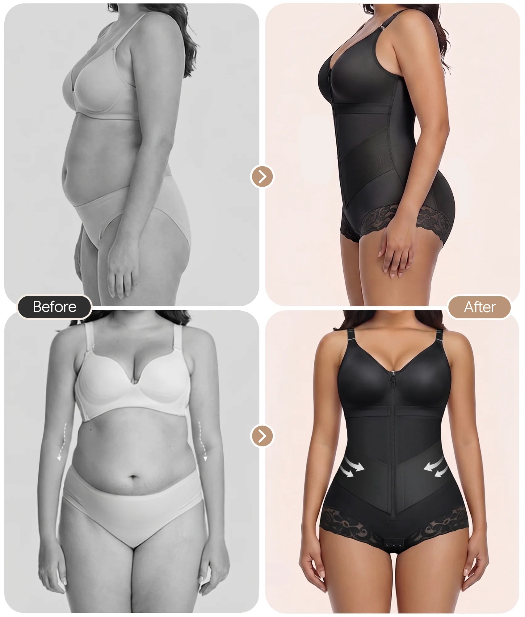 SHAPERX V-Shaped Overbust Full Body Faja