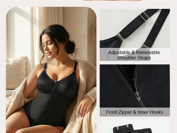 SHAPERX Sculpting Faja with Zip & Hook Closure - Mobile Image 3