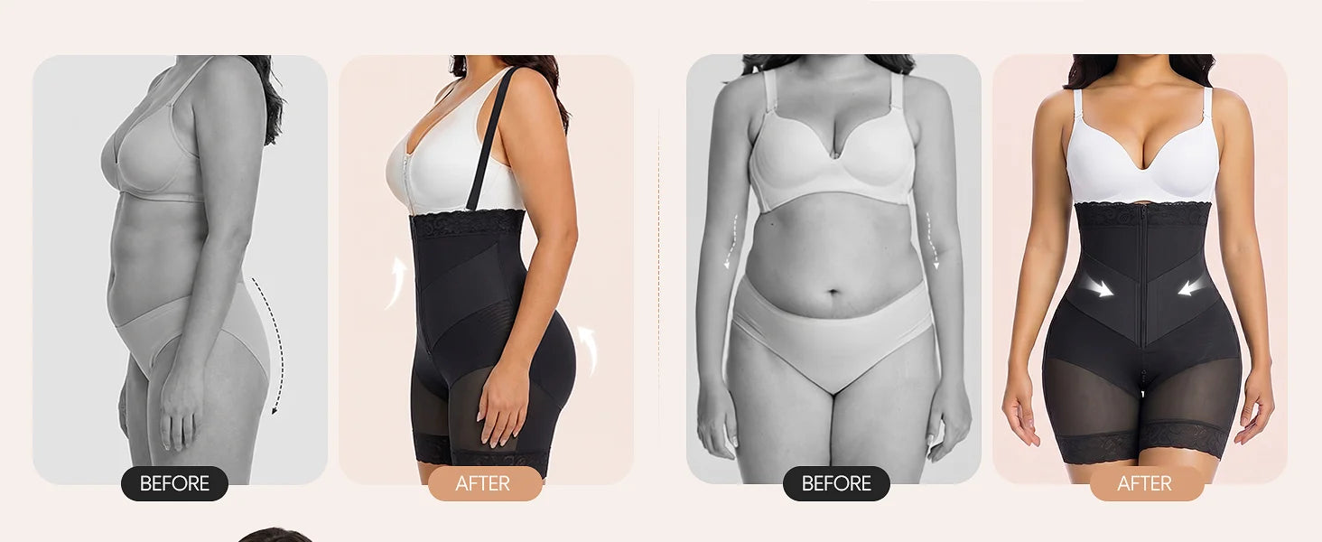 SHAPERX V-Shaped Strapless Shaper Shorts with Removable Straps - Detail Image 4