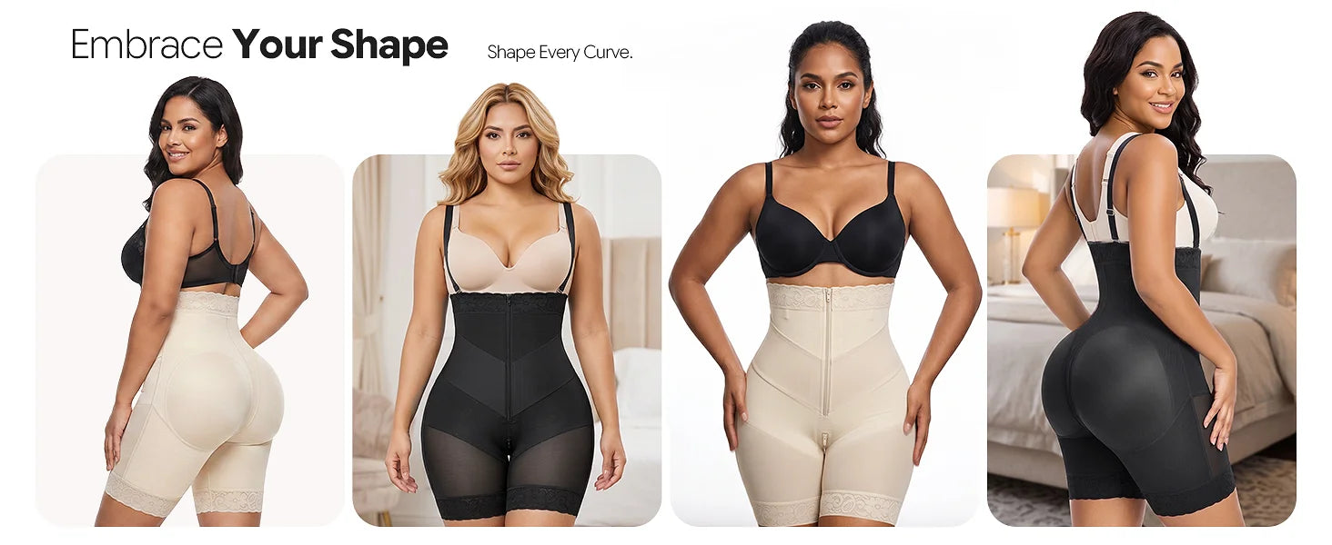 SHAPERX V-Shaped Strapless Shaper Shorts with Removable Straps - Detail Image 6