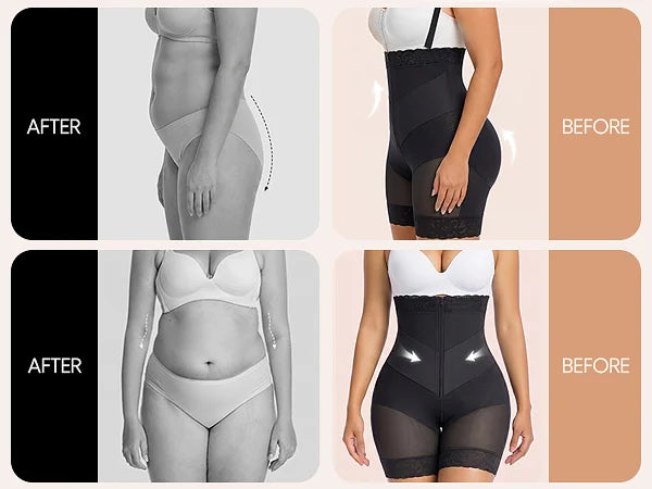 SHAPERX V-Shaped Strapless Shaper Shorts with Removable Straps - Mobile Image 4