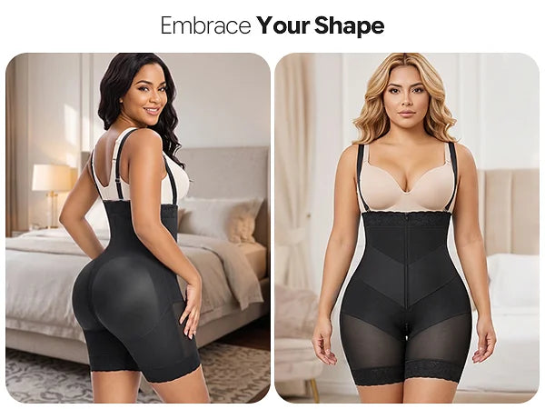 SHAPERX V-Shaped Strapless Shaper Shorts with Removable Straps - Mobile Image 6