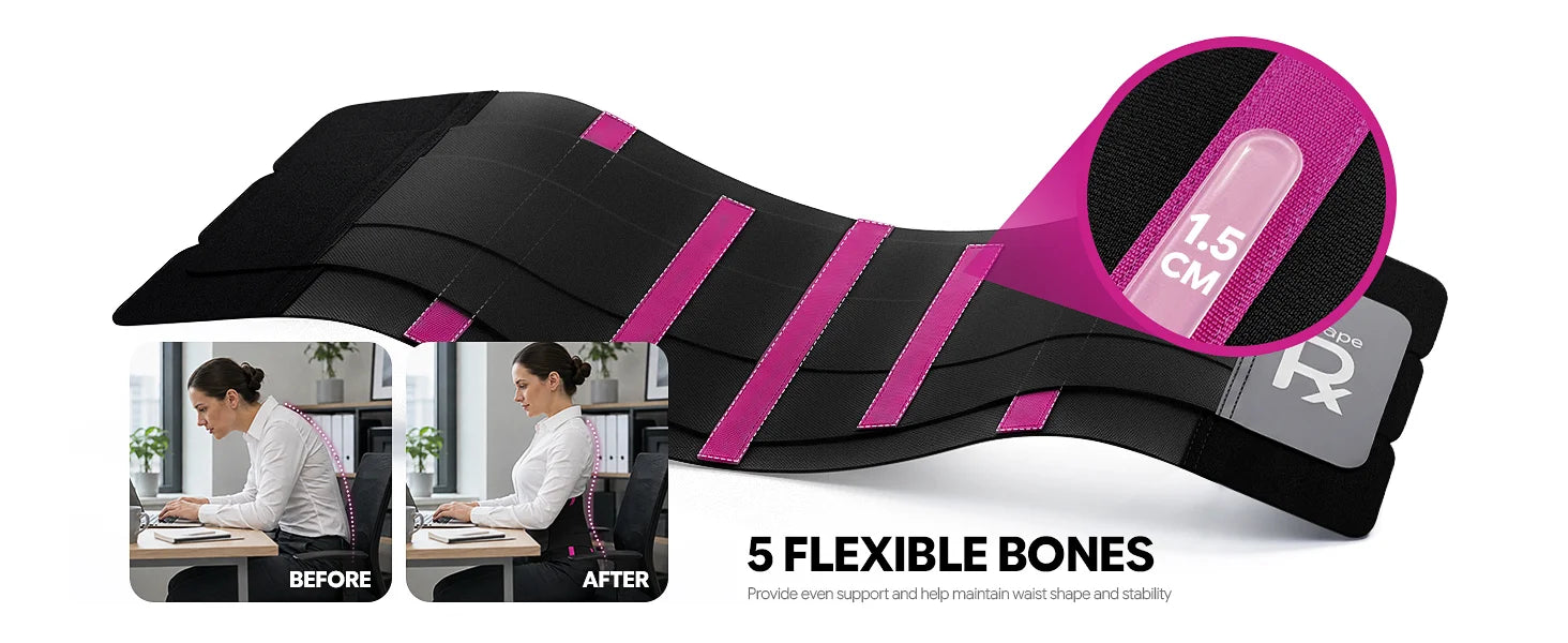 SHAPERX 3-Strap Targeted Waist Trainer Belt - Adjustable Tummy Control - Detail Image 4