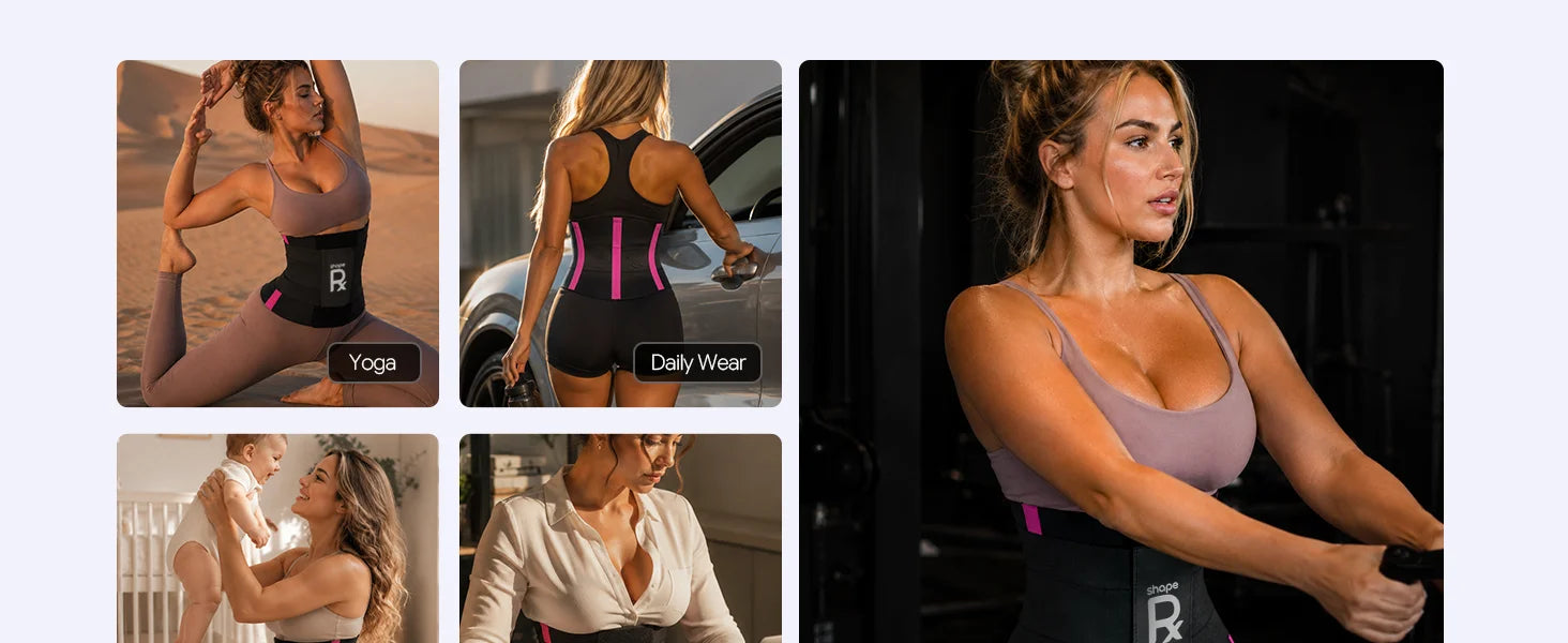 SHAPERX 3-Strap Targeted Waist Trainer Belt - Adjustable Tummy Control - Detail Image 6
