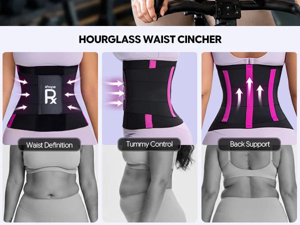 SHAPERX 3-Strap Targeted Waist Trainer Belt - Adjustable Tummy Control - Mobile Image 2