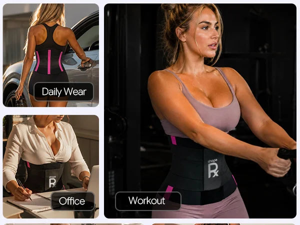 SHAPERX 3-Strap Targeted Waist Trainer Belt - Adjustable Tummy Control - Mobile Image 6