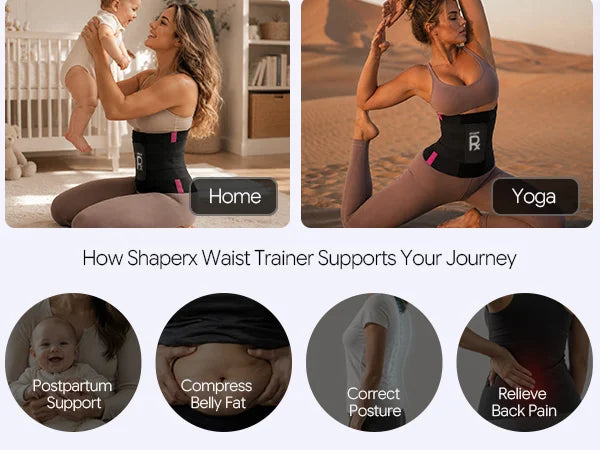 SHAPERX 3-Strap Targeted Waist Trainer Belt - Adjustable Tummy Control - Mobile Image 7