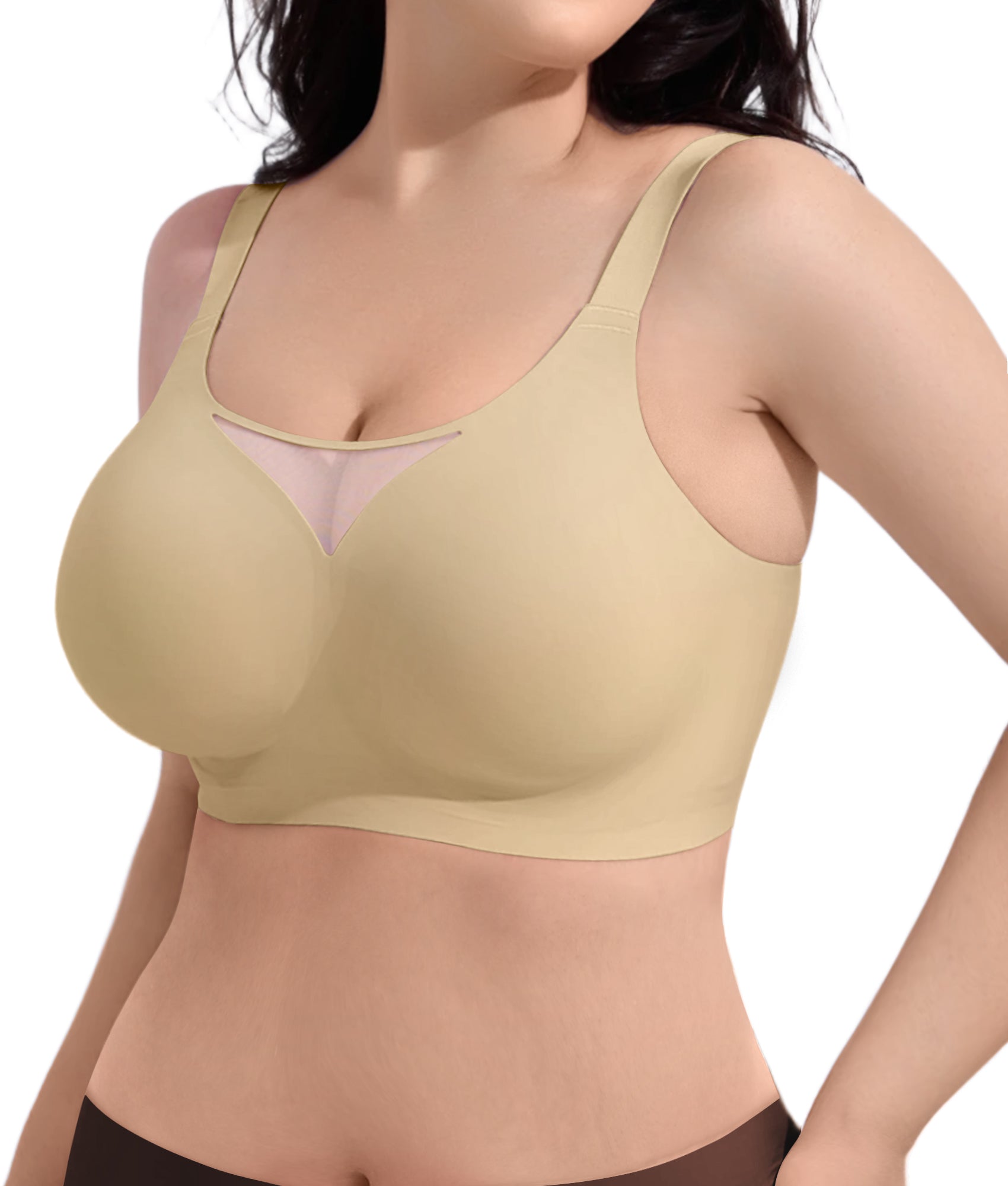SHAPERX V-Mesh Wireless Support Bra