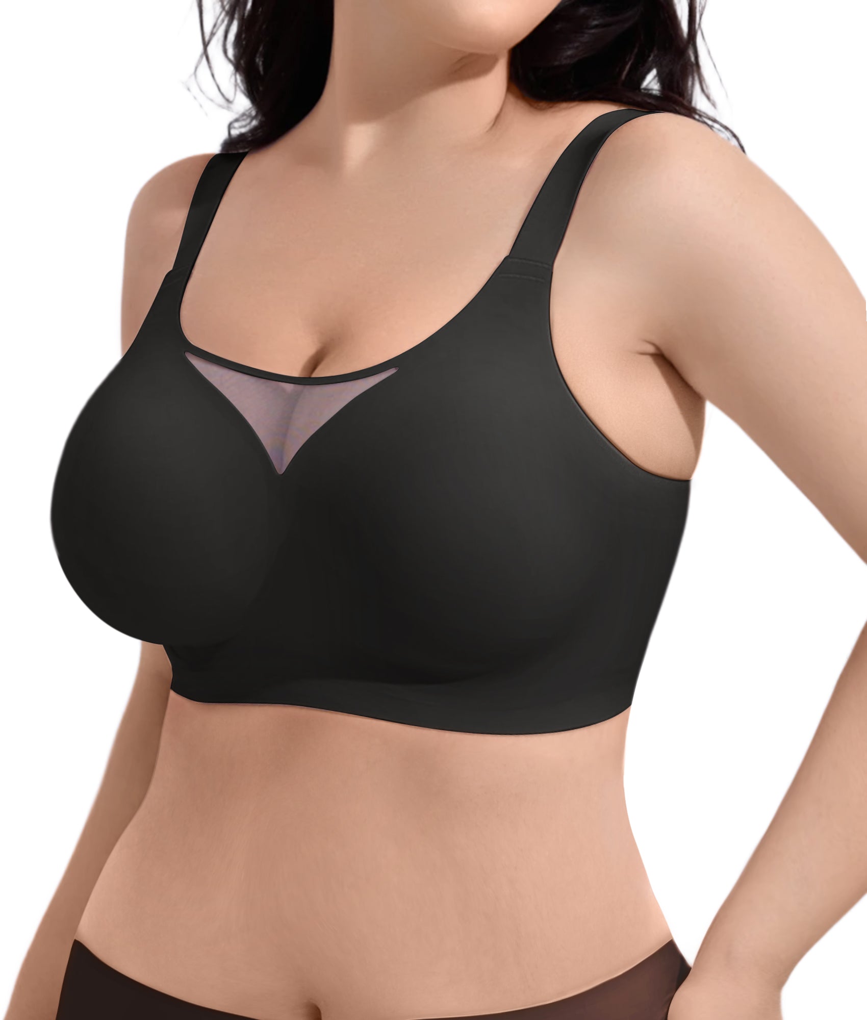 SHAPERX V-Mesh Wireless Support Bra