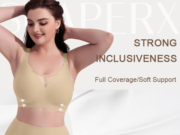 SHAPERX V-Mesh Wireless Support Bra - Mobile Image 3