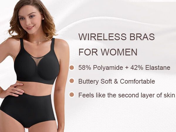 SHAPERX V-Mesh Wireless Support Bra - Mobile Image 10