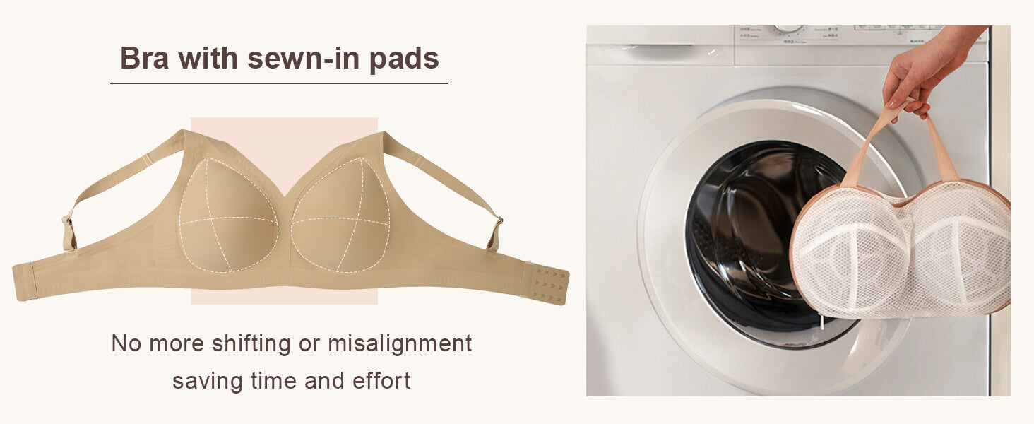 SHAPERX Deep-V Wireless Everyday Bra - Detail Image 5