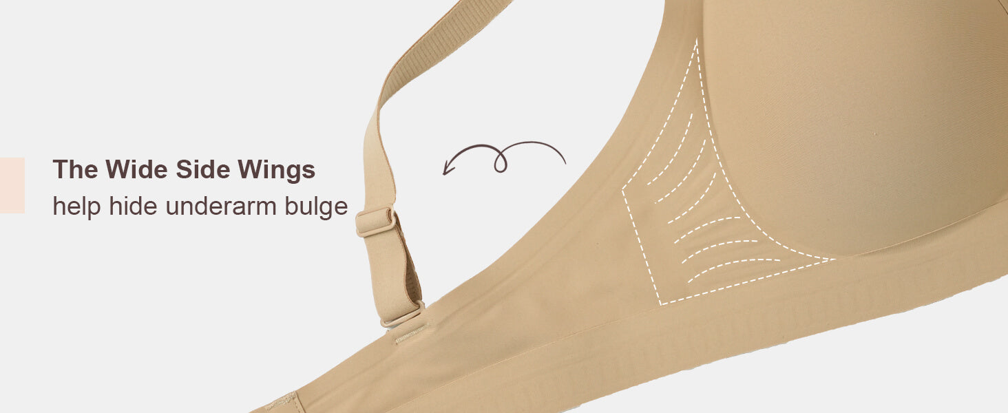 SHAPERX Deep-V Wireless Everyday Bra - Detail Image 10