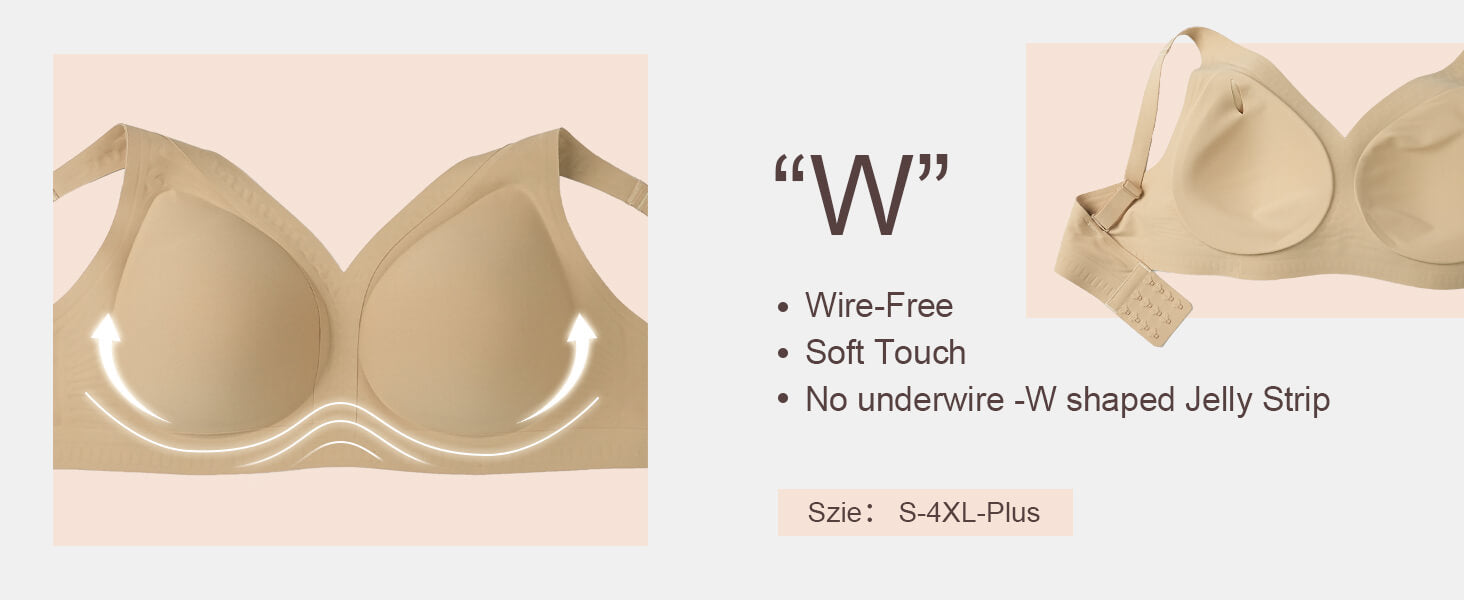 SHAPERX Deep-V Wireless Everyday Bra - Detail Image 7