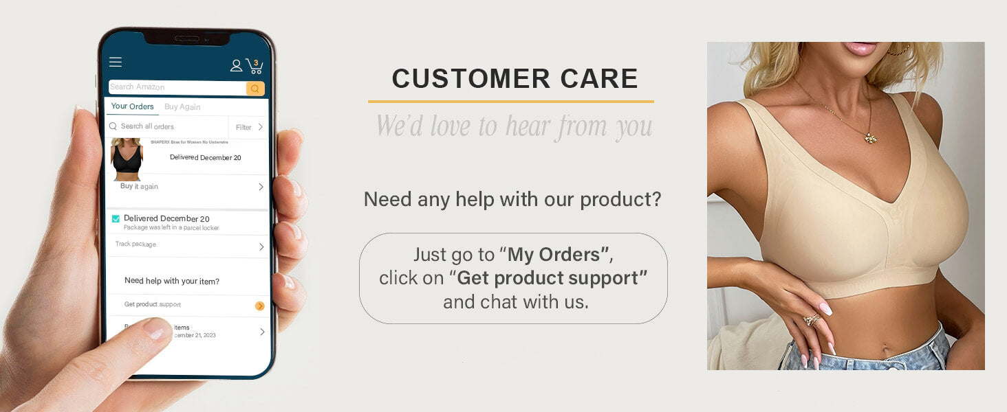 SHAPERX Deep-V Wireless Everyday Bra - Detail Image 11