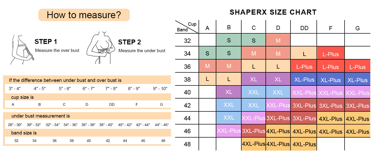 SHAPERX Deep-V Wireless Everyday Bra - Detail Image 12