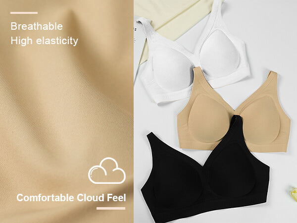SHAPERX Deep-V Wireless Everyday Bra - Mobile Image 4