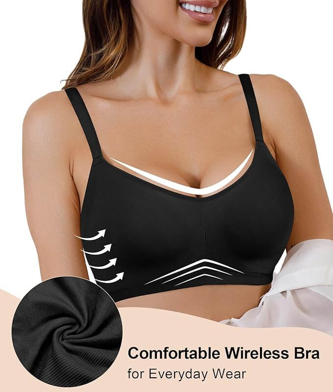 SHAPERX Seamless Lightly Lined Wireless Bra