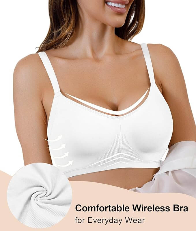 SHAPERX Seamless Lightly Lined Wireless Bra