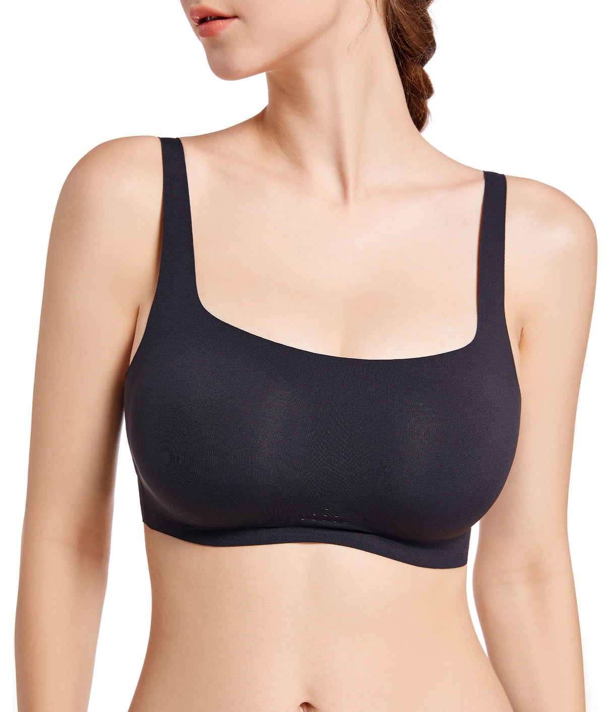 SHAPERX Wireless Scoop Bras for Women Small to Plus Size Everyday Bra with Removable Pads SHAPERX