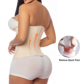 SHAPERX Waist Trainer for Women Tummy Control Workout Waist Cincher Corset Hourglass Body Shaper Zipper and Hooks