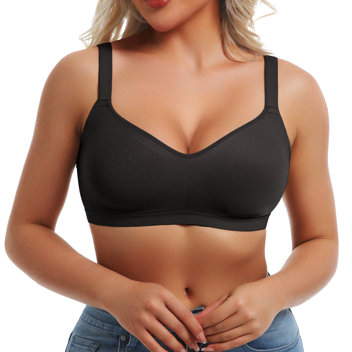 SHAPERX Seamless Lightly Lined Wireless Bra