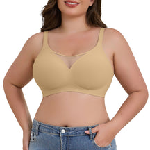 SHAPERX Wireless Bras for Women V Mesh Supportive Full Coverage Everyday Bralette