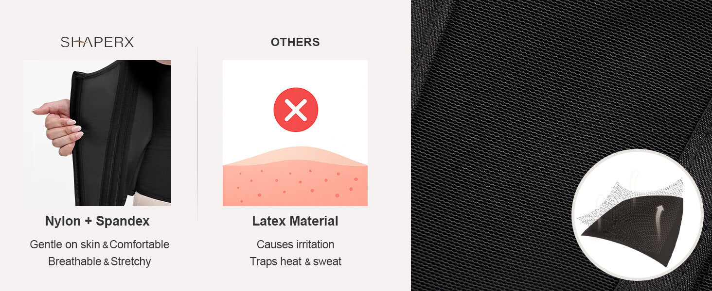 SHAPERX 15 Steel Bones Waist Trainer for Workout & Hourglass Shaping - Detail Image 2