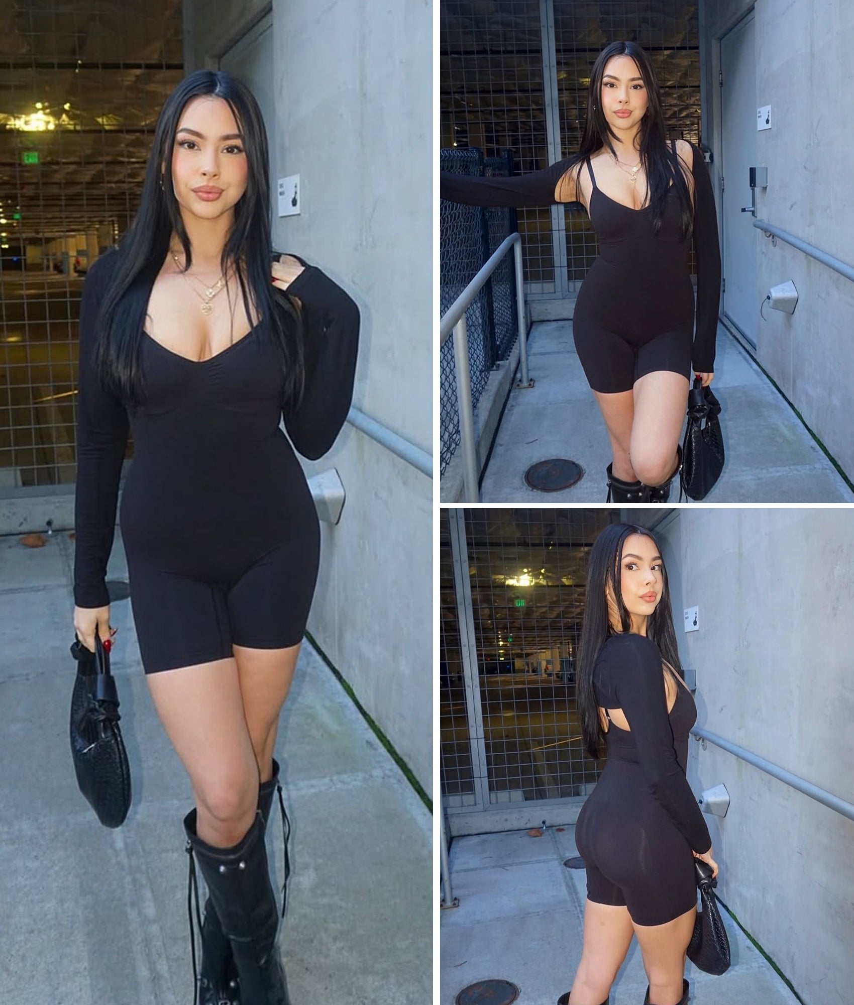 SHAPERX Mid-Thigh Tummy Control Bodysuit with Removable Pads