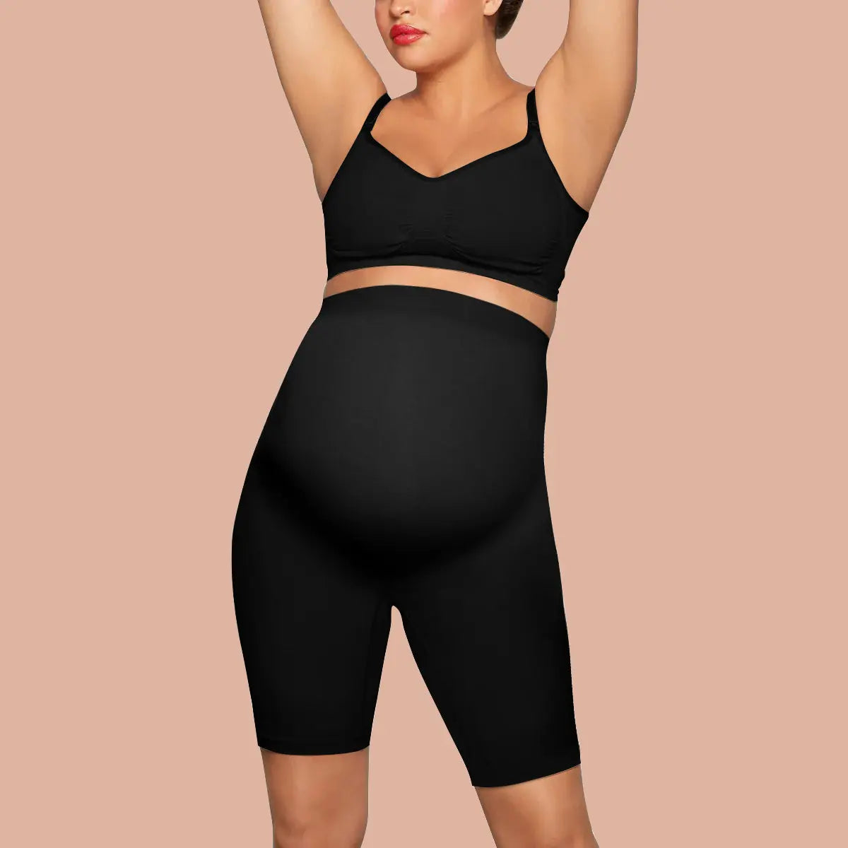SHAPERX Maternity Sculpting Mid Thigh Shorts for Women