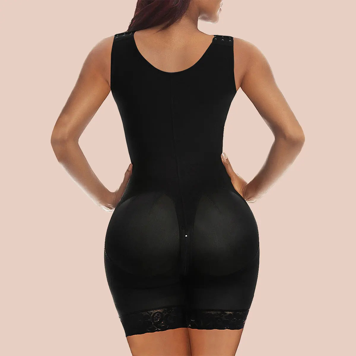 SHAPERX Shapewear Tummy Control Thong Bodysuit Open Bust Black Size XL 1553