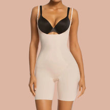 Conturve Open Bust Bodysuit Shaping Panty - Seamless Tummy, Side & Back  Compression (White, L) : : Fashion