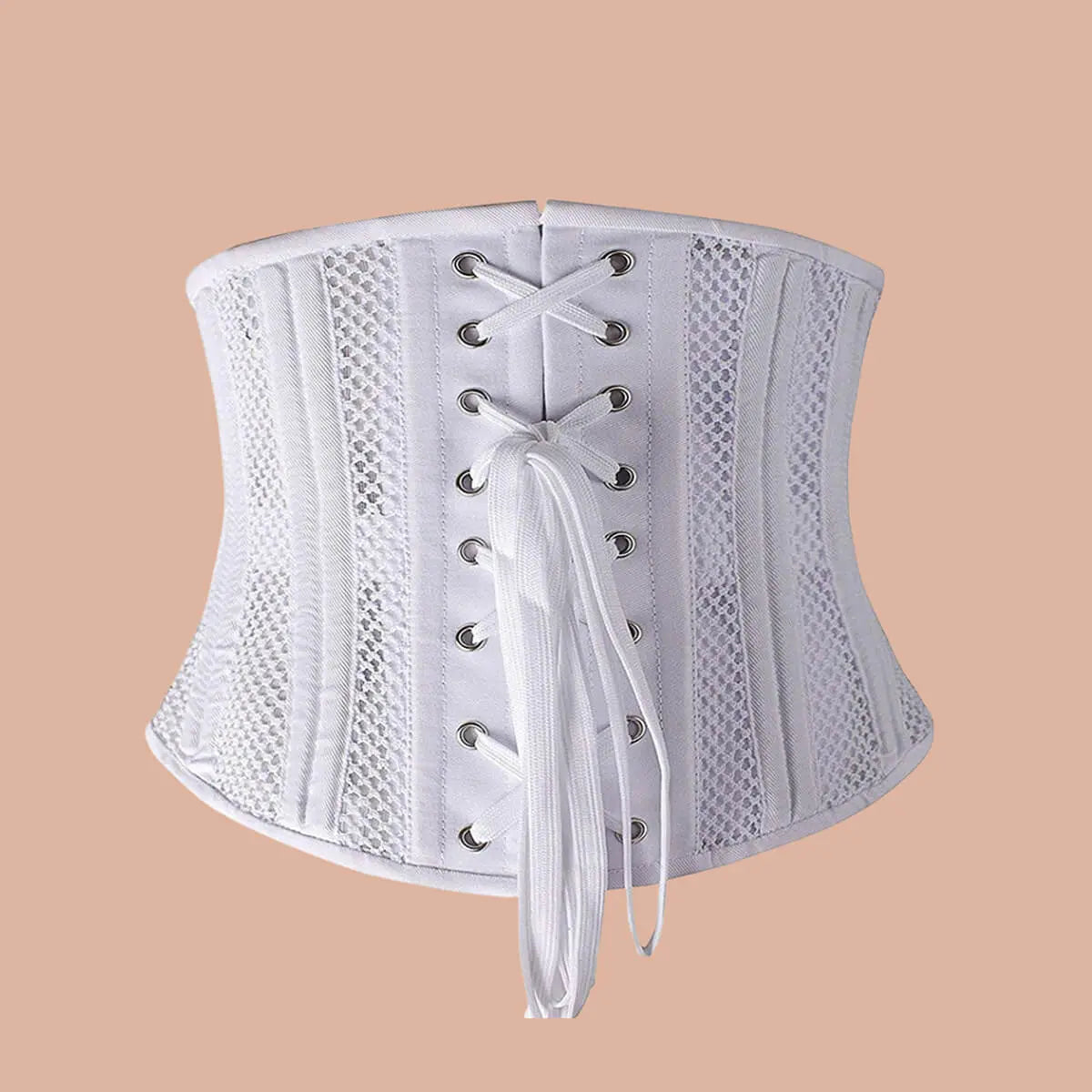 Sexy Underbust Corset Women's 26 Steel Boned Short Torso Breathable Mesh Waist  Cincher Waspie Corset for Weight #6 (Color : White, Size : X-Large) :  : Clothing, Shoes & Accessories