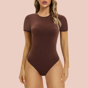 Short Sleeve Bodysuit for Women Basic Tshirt Body Suits Non See Through  Thong Shapewear Crewneck Compression Romper, A06_green, XX-Large :  : Clothing, Shoes & Accessories