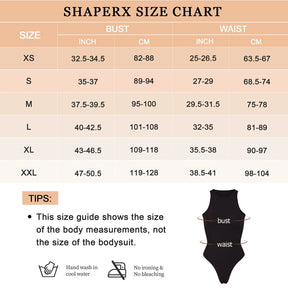 Shaperx Sleeveless Bodysuit Tops Scoop Neck Thong Body Shaper SHAPERX