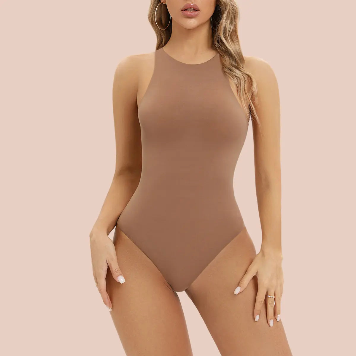  Almere High Neck Body Suit, Sleeveless Womens Bodysuit Thong,  Racerback Shapewear Bodysuit for Women Onesie Tops,X-Large-Nude : Clothing,  Shoes & Jewelry